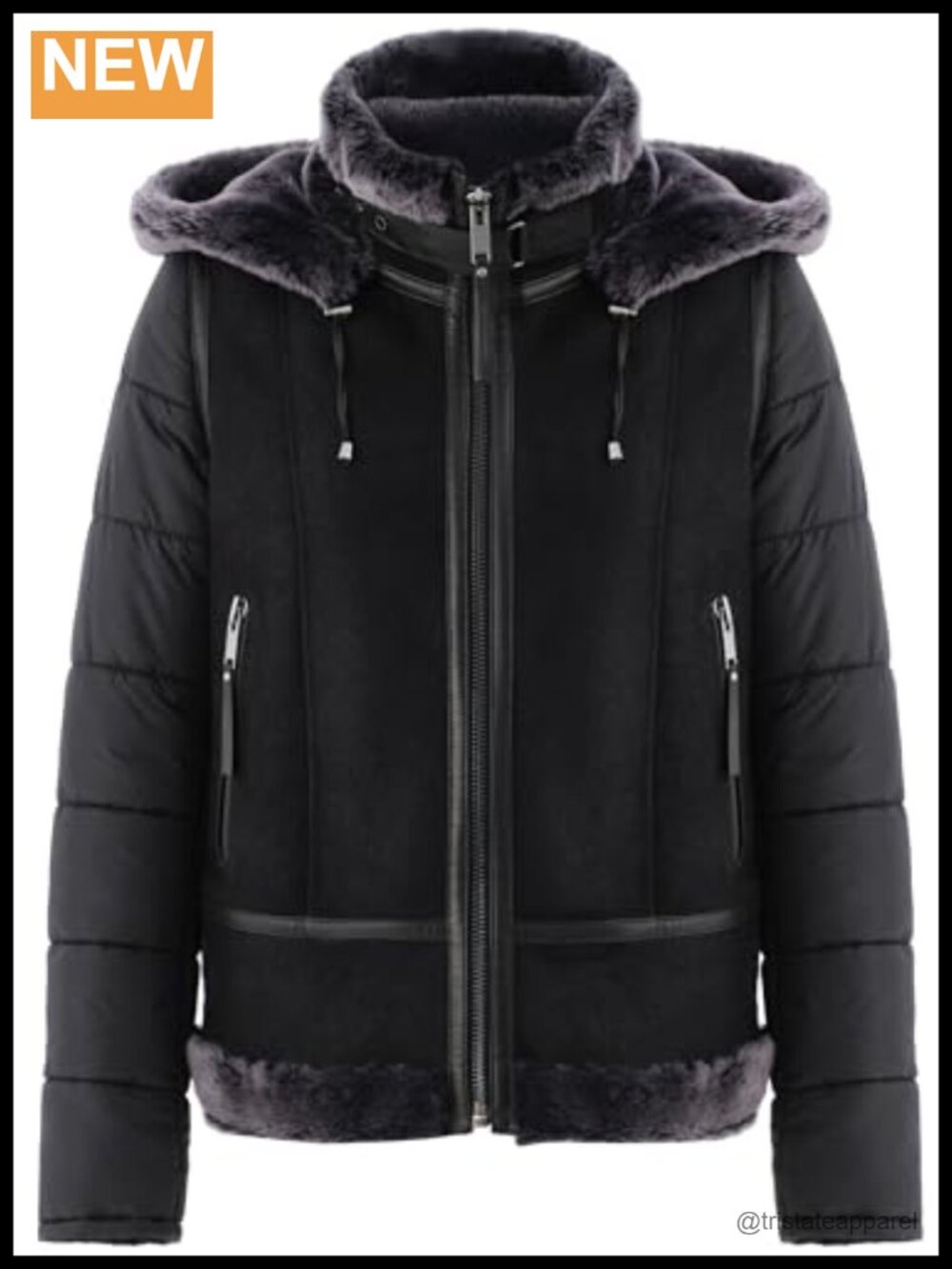 Genuine Shearling B3 Bomber Jacket with Removable Hood Women's Winter Coat